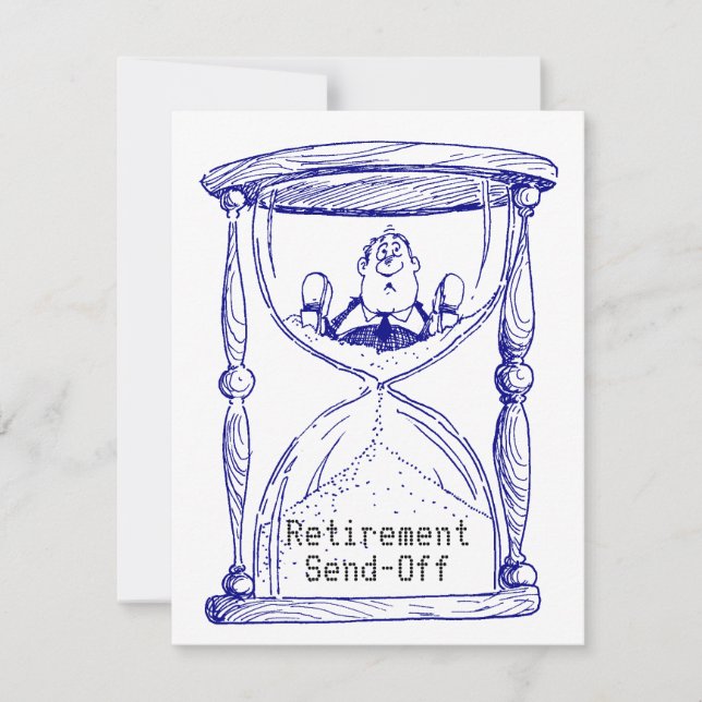 Hourglass Empty Retirement Send-Off Invitation ann (Front)