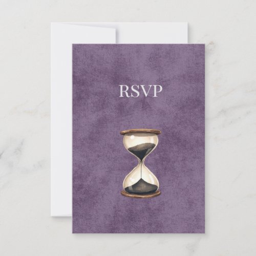 Hourglass RSVP Dark Academia Response Card