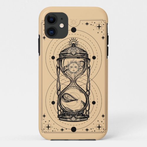 Hourglass sands of time sun moon tarot card iPhone 11 case