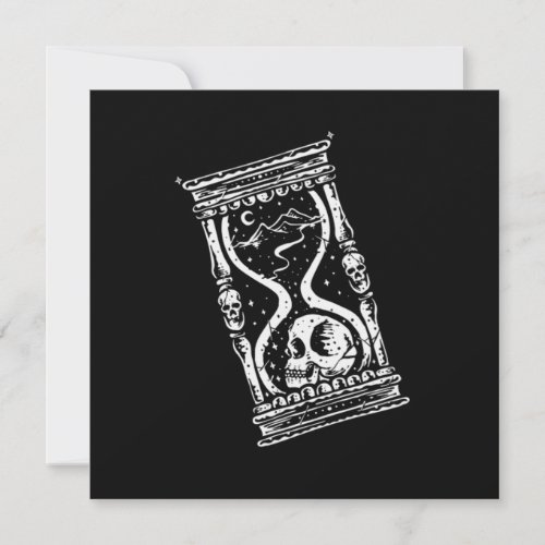 Hourglass Skull Time Traveler Science Fiction Gift Invitation