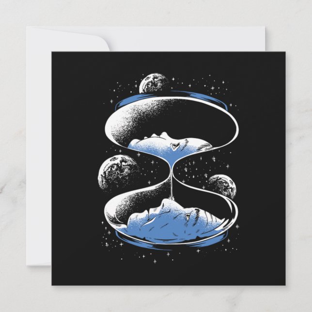 Hourglass Time Traveler Science Fiction Future Gif Invitation (Front)