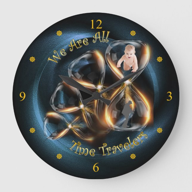Hourglass ~ We Are All Time Travelers ~ Large Clock (Front)