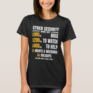 Hourly Rate Cyber Security T-Shirt