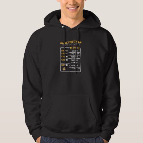 Hourly Rate  For Electrician Funny Electrician Pul Hoodie