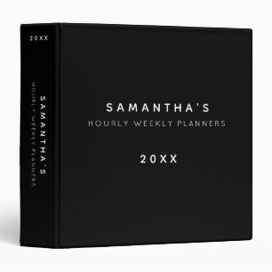 Hourly Weekly Planner Schedule 3 Ring Binder