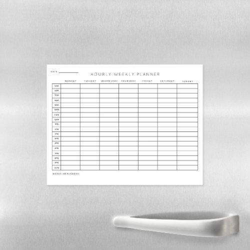Hourly Weekly Planner Schedule Magnetic Dry Erase Sheet