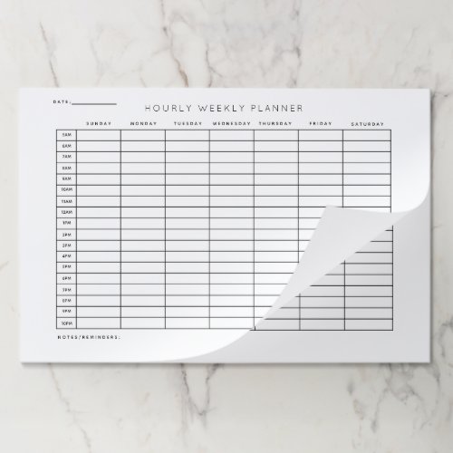 Hourly Weekly Planner Schedule Organization Paper Pad