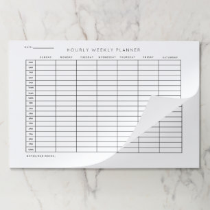 Hourly Weekly Planner Schedule Organization Paper Pad