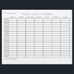 Hourly Weekly Planner Schedule Printed Sheets<br><div class="desc">A great hourly weekly planner schedule to help get yourself organized. A to do list style template that will help you stay on track all day.</div>