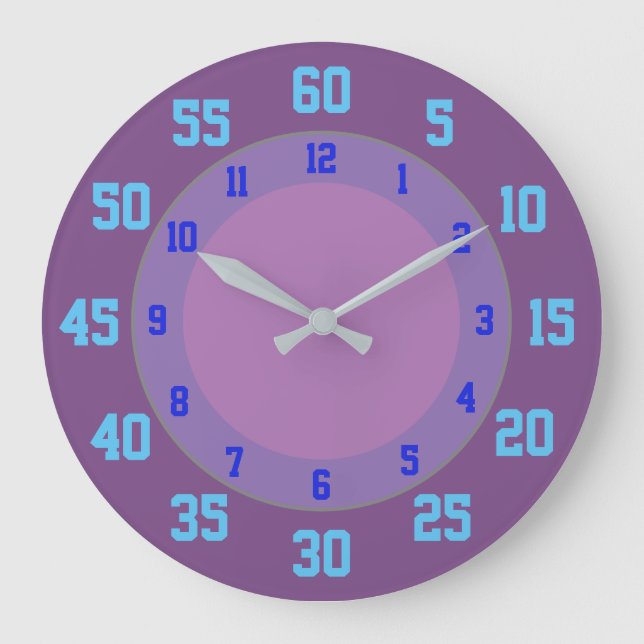 Hours and minutes, large clock (Front)