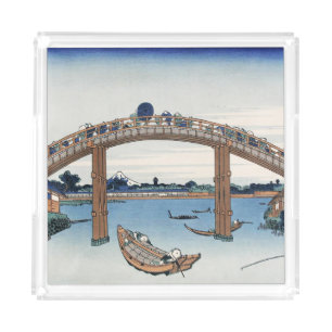 Housai Mount Fuji seen from below Men's Bridge Acrylic Tray