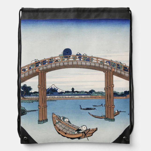 Housai  Mount Fuji seen from below Men's Bridge    Drawstring Bag (Front)