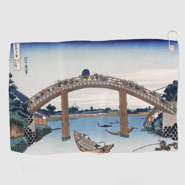 Housai  Mount Fuji seen from below Men's Bridge    Golf Towel (Horizontal)