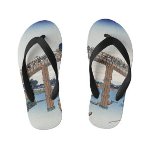 Housai Mount Fuji seen from below Men's Bridge Kid's Flip Flops