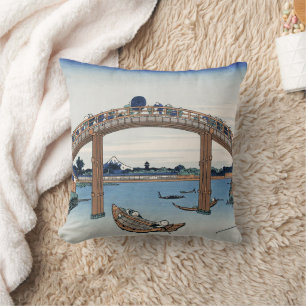 Housai Mount Fuji seen from below Men's Bridge Throw Pillow