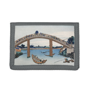 Housai Mount Fuji seen from below Men's Bridge Trifold Wallet