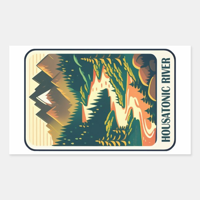 Housatonic River Connecticut Colors Rectangular Sticker (Front)