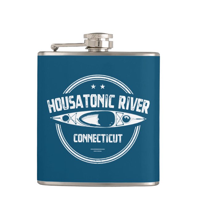 Housatonic River Connecticut Kayaking Flask (Front)