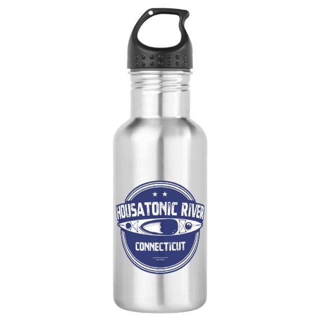 Housatonic River Connecticut Kayaking Stainless Steel Water Bottle (Front)