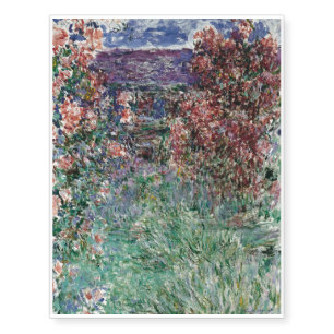 House among the Roses by Claude Monet Temporary Tattoos
