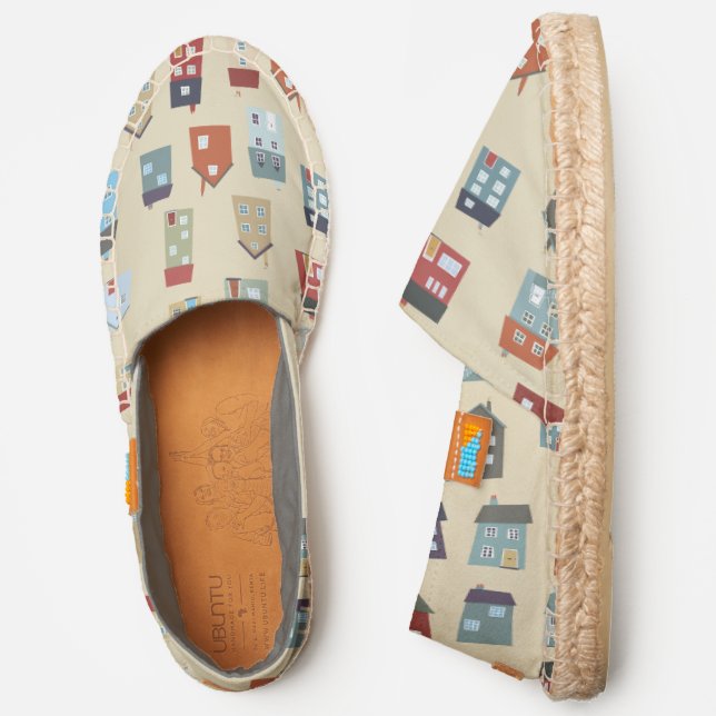 House and Home Pattern Espadrilles (Side)