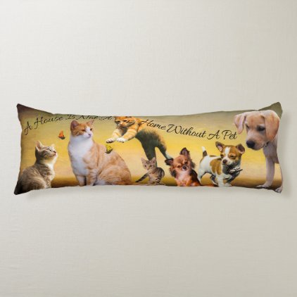 House and Home Pet Cats and Dogs Body Pillow