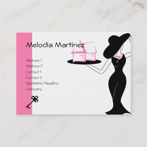 Customizable House and Key Business Card