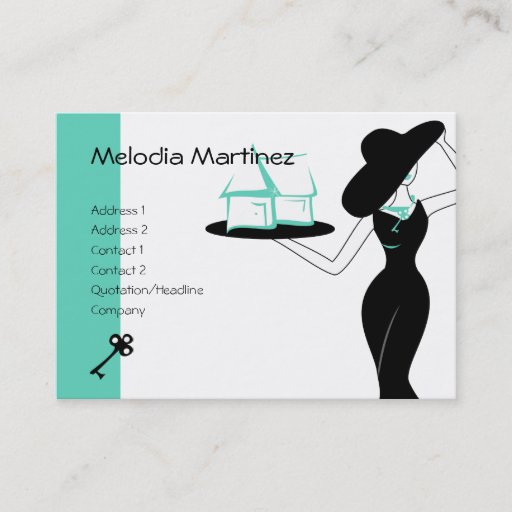 Customizable House and Key Business Card