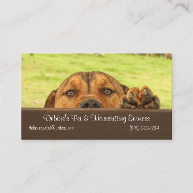 House and Pet Sitting Business With Cute Dog Card (Front)