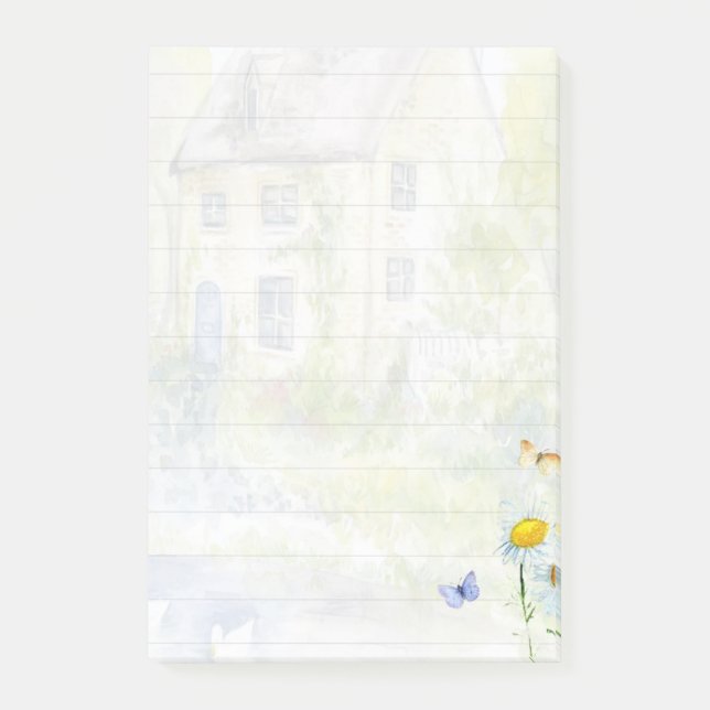 House and pond post-it notes (Front)