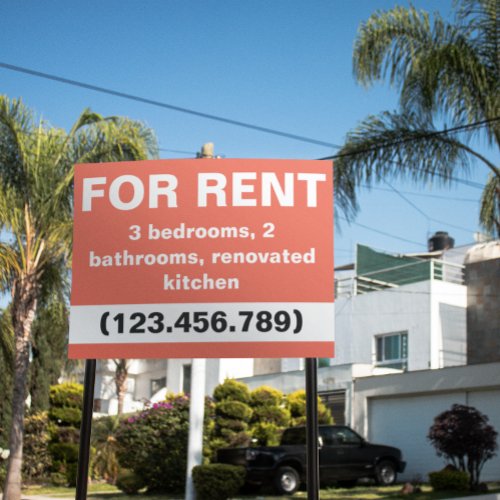 House  Apartment FOR RENT Lawn Signage 