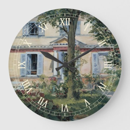 House at Rueil by Edouard Manet Vintage Fine Art Large Clock