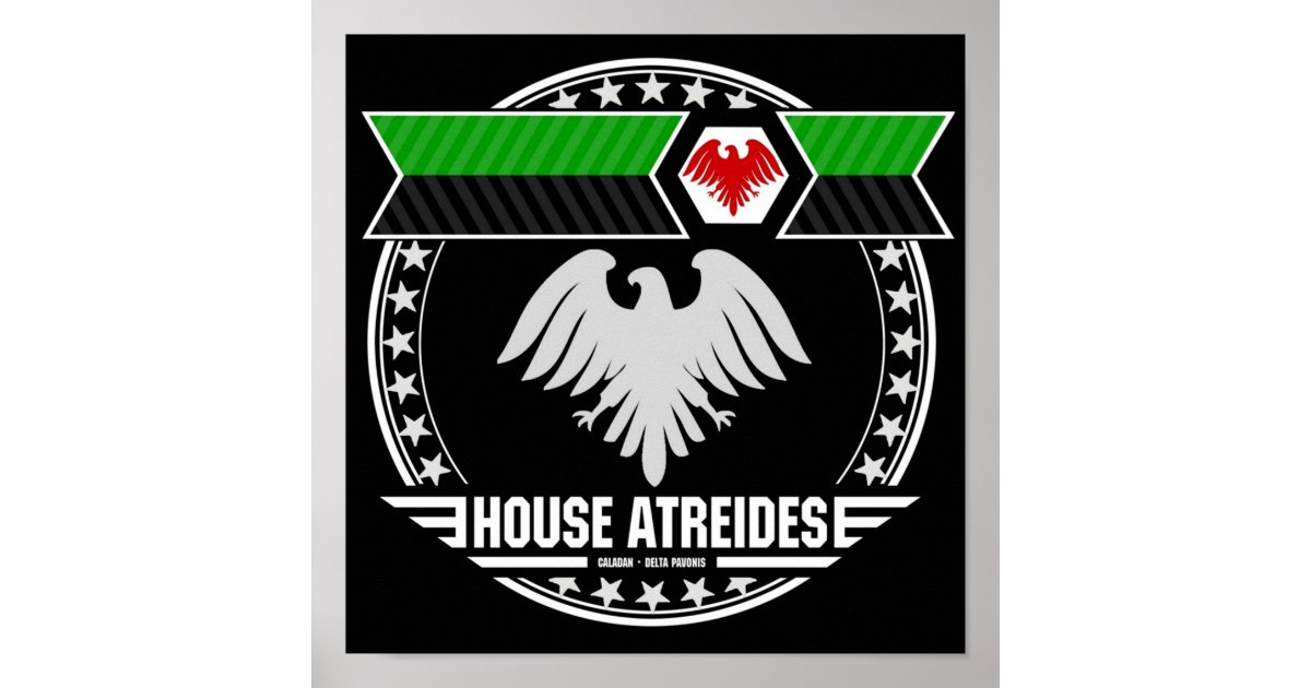 House Atreides Crest Dark Inspired By Dune Poster Zazzle