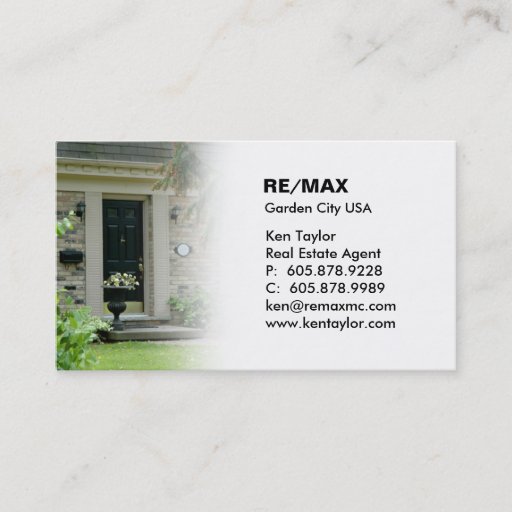 Customizable House Black Door Real Estate Business Card