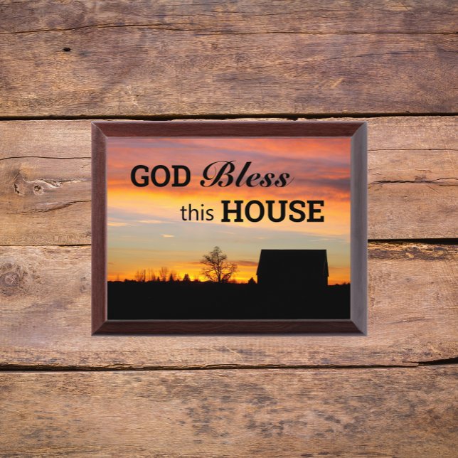 House Blessing Sunset Silhouette Wall Plaque (In Situ)