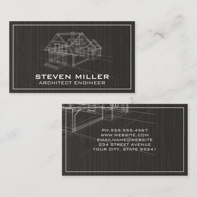 House Blue Print | Architect | Construction Business Card (Front/Back)