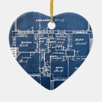 House Blueprints Ceramic Ornament by The_Everything_Store at Zazzle