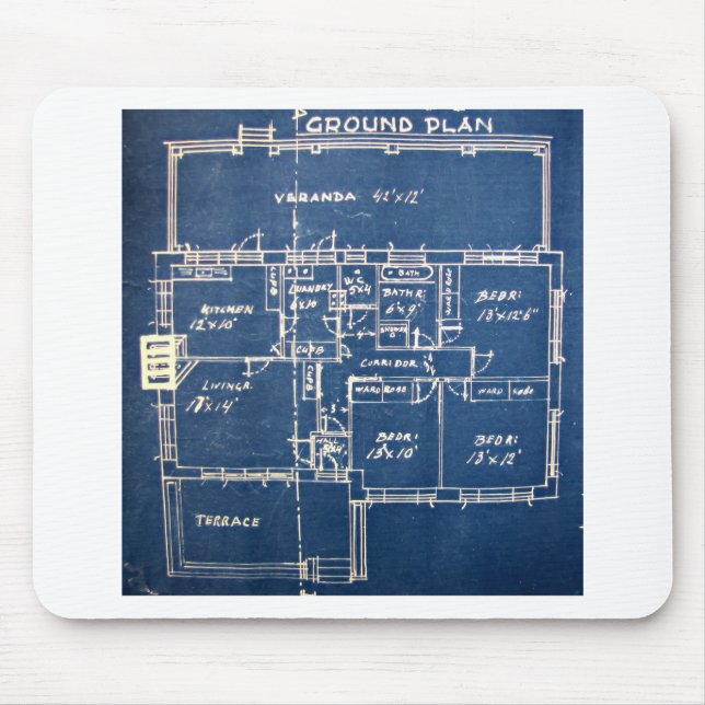 House Blueprints Mouse Pad (Front)