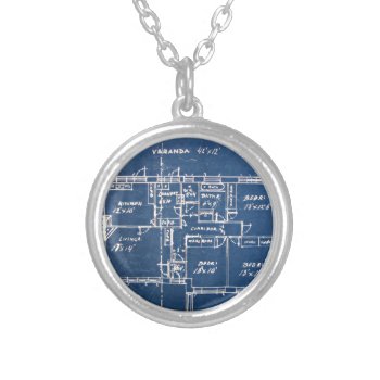 House Blueprints Silver Plated Necklace by The_Everything_Store at Zazzle