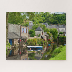 House Boat Reflections Brittany France Travel Jigsaw Puzzle