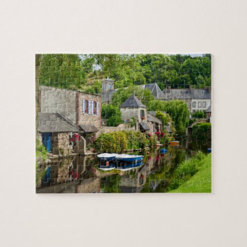 House Boat Reflections Brittany France Travel Jigsaw Puzzle