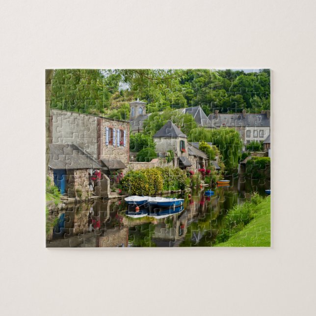 House Boat Reflections Brittany France Travel Jigsaw Puzzle (Horizontal)