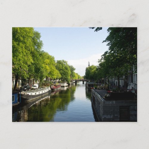 House Boats on Amsterdam Canal Postcard