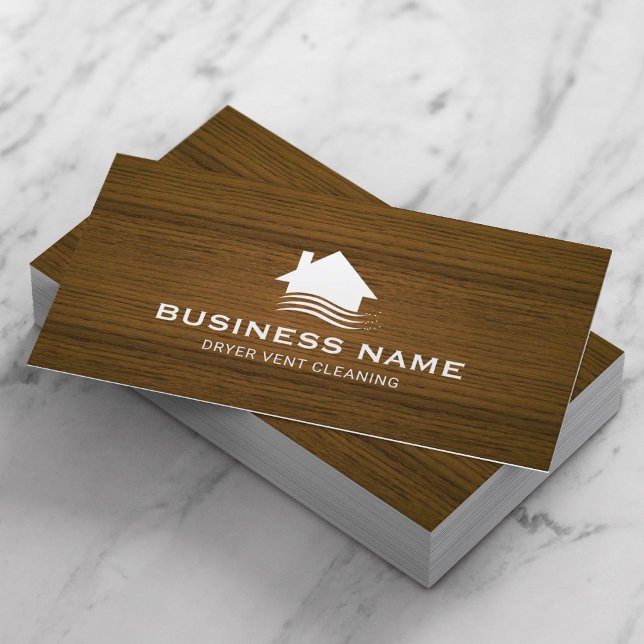 House Breeze Logo Chimney Dryer Vent Cleaning Wood Business Card (Creator Uploaded)