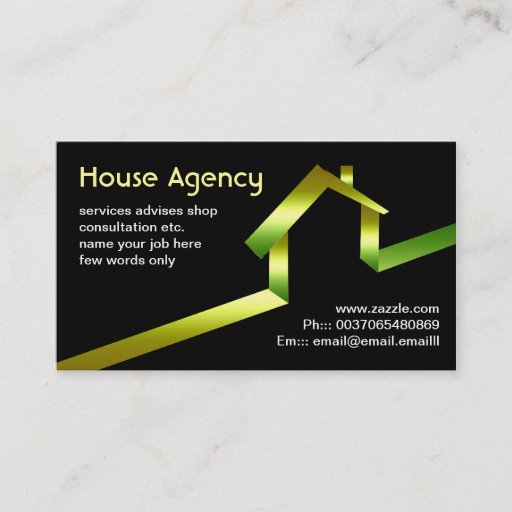 Customizable house business card