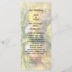 House by the Stream in Autumn Wedding Program