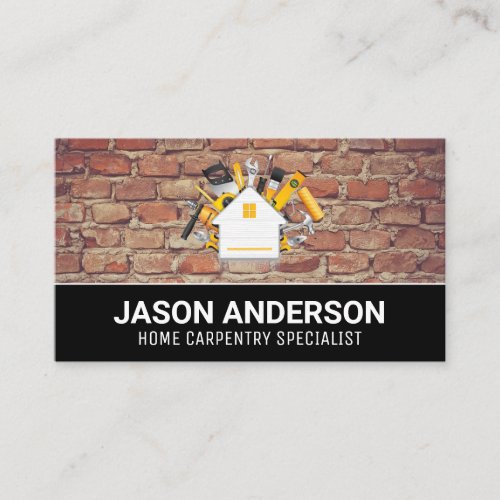 House Carpentry Logo  Brick Wall Business Card