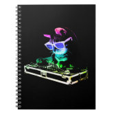 Dj rainbow cat | Spiral Notebook