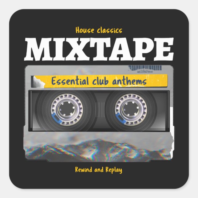 House Classics Mixtape Club Anthems Square Sticker (Front)