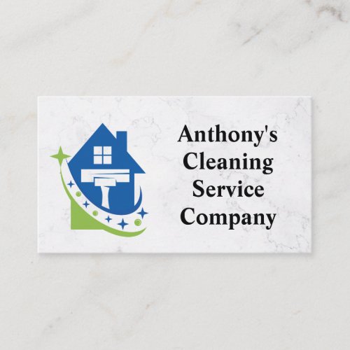 House Clean Squeegee Logo  Sanitizing Business Card